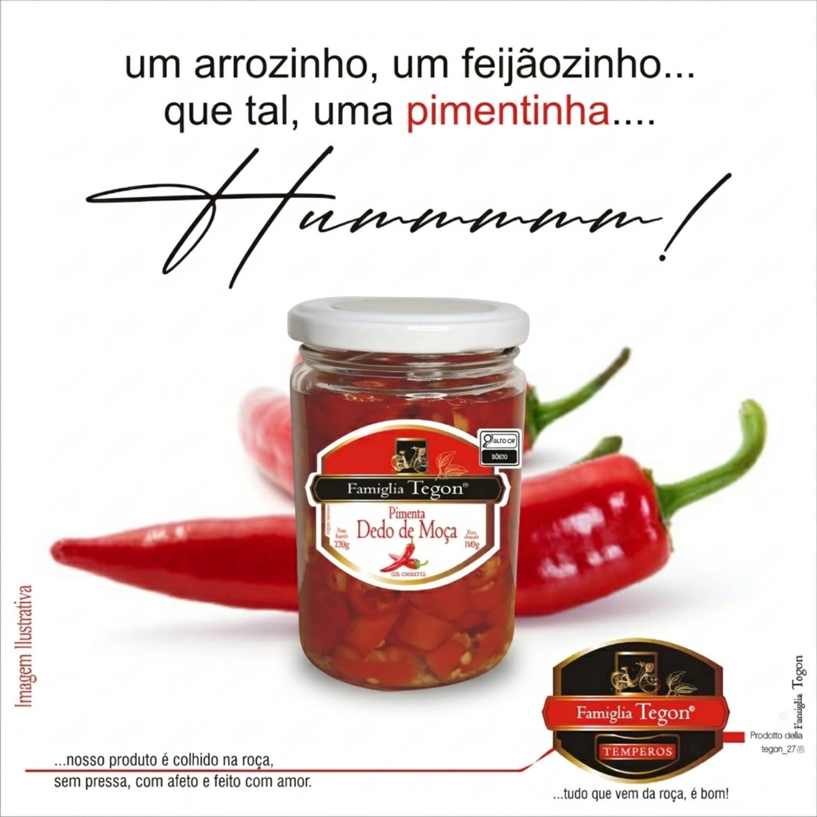 Pimenta Dedo de Moça em conserva — Famiglia Tegon
